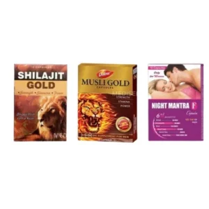 Special Combo of Ayurvedic Sexual Capsules (Shilajit Gold, Musli Gold, & Night Mantra F Capsules)