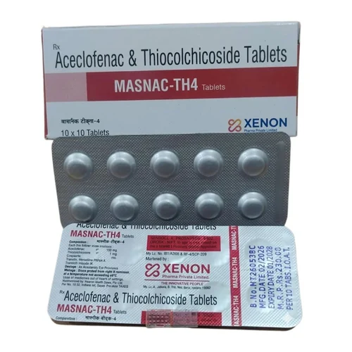 MASNAC-TH4 Pain Relief Tablets - Aceclofenac and Thiocolchicoside